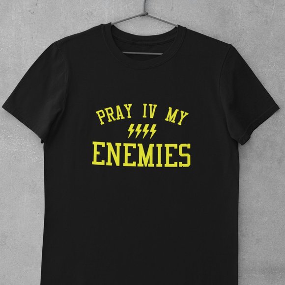 Pray For My Enemies Shirt, 4, IV, Lightning, Black Yellow, Retro, OG - Picture 1 of 1